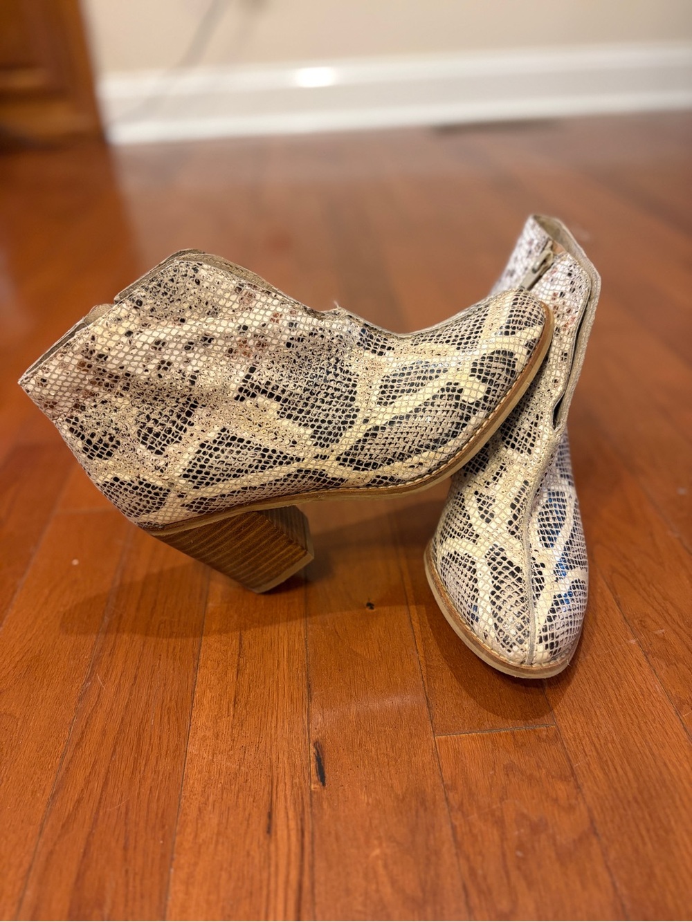 Diba True | Women's Snakeskin Ankle Boots in Cream
